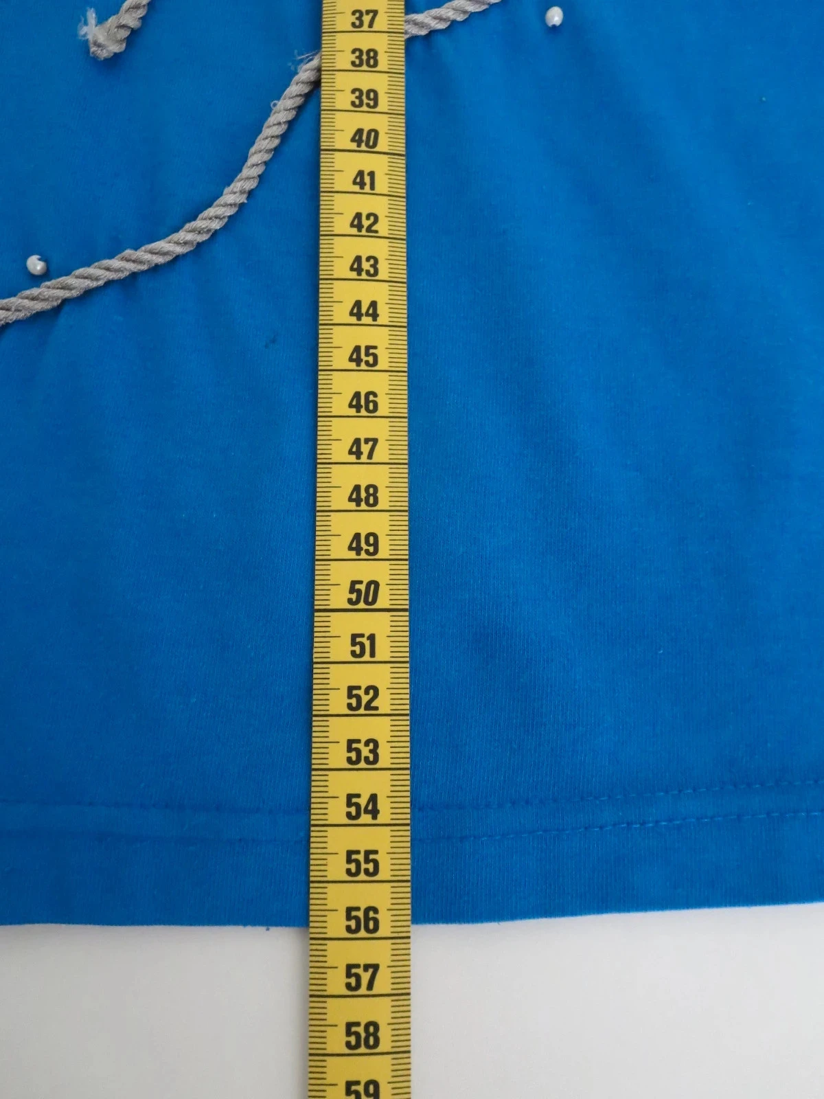 T-shirt Vintage Créateur WOANS – Brodé & Perlé – Bleu Roi – T. 38/40 – – photo 6